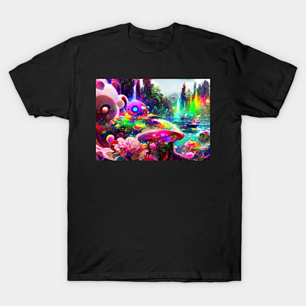 Color Globs | Hidden Lake T-Shirt by AlexandrAIart